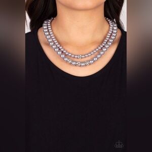 Elegant Silver Pearl Necklace